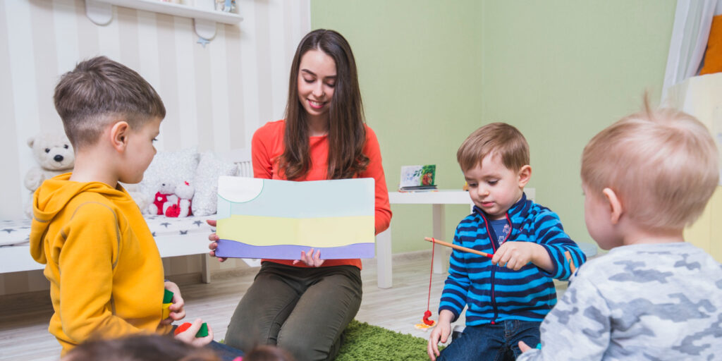 Occupational Therapist working with a group of children