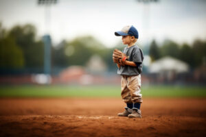 an example of a child occupation playing baseball