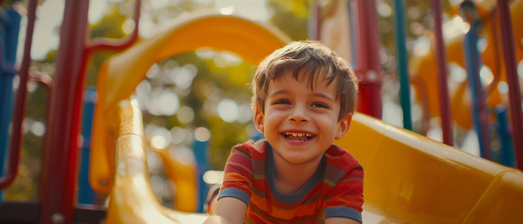 Child playing in a park