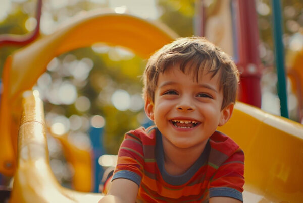 Child playing in a park