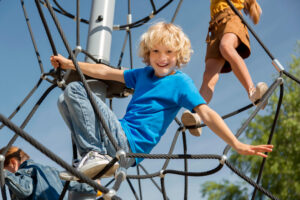 children playing in playground